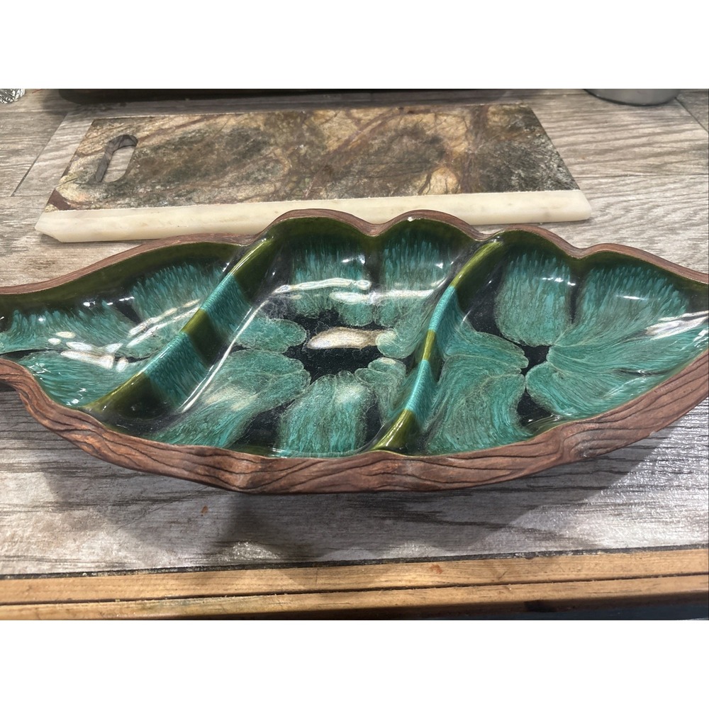 Vintage MCM California Pottery #606 Sequioa Tray Leaf